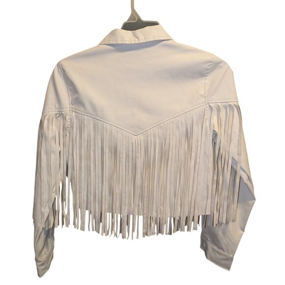 LE LIS Vegan Leather Fringe Jacket Size S - Picture 2 of 6